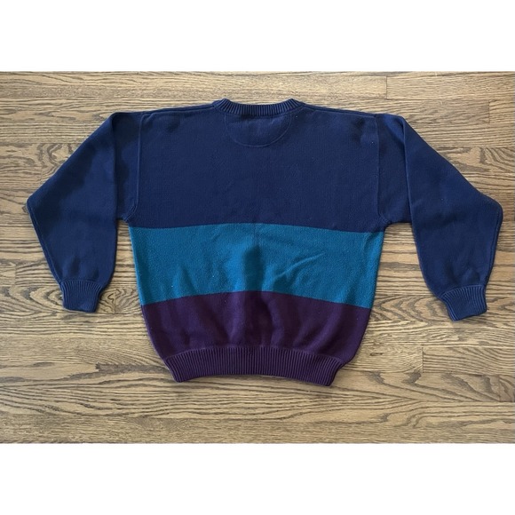 Vintage 90s Eddie Bauer Color Block Sweater Outdoor Outfitters - Men's Medium - Picture 6 of 8